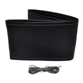 Housse de volant universel Classic  Cuir PVC noir + Couture gris laçage