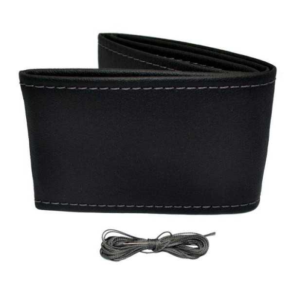 Housse de volant universel Classic  Cuir PVC noir + Couture gris laçage
