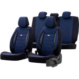 Ensemble de housses de siège universelles en tissu SelectedFit Sports NoirBleu  11 pièces  Convient aux airbags latéraux