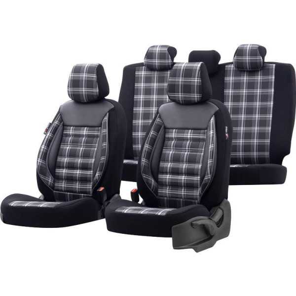 Ensemble de housses de siège universelles en tissu Sports noirgris  11 pièces  convient aux airbags latéraux