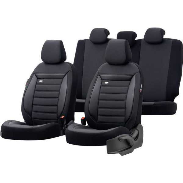 Ensemble de housses de siège universelles en tissu Prestige NoirAnthracite  11 pièces  convient aux airbags latéraux