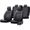 Ensemble de housses de siège universelles en cuirtissu Comfortline noirgris  bord blanc  11 pièces  convient aux airbags lat