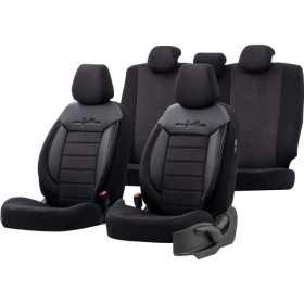Ensemble de housses de siège universelles en velourstissu Comfortline noir  11 pièces  convient aux airbags latéraux