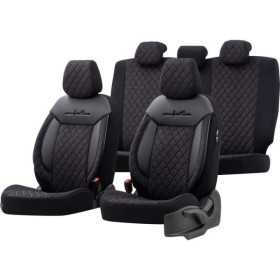 Ensemble de housses de siège universelles en velourstissu Comfortline VIP Noir  11 pièces  convient aux airbags latéraux