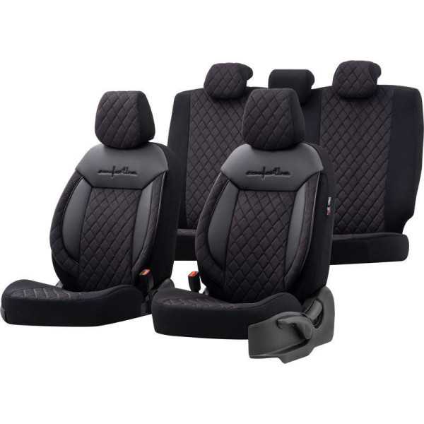 Ensemble de housses de siège universelles en velourstissu Comfortline VIP Noir  11 pièces  convient aux airbags latéraux