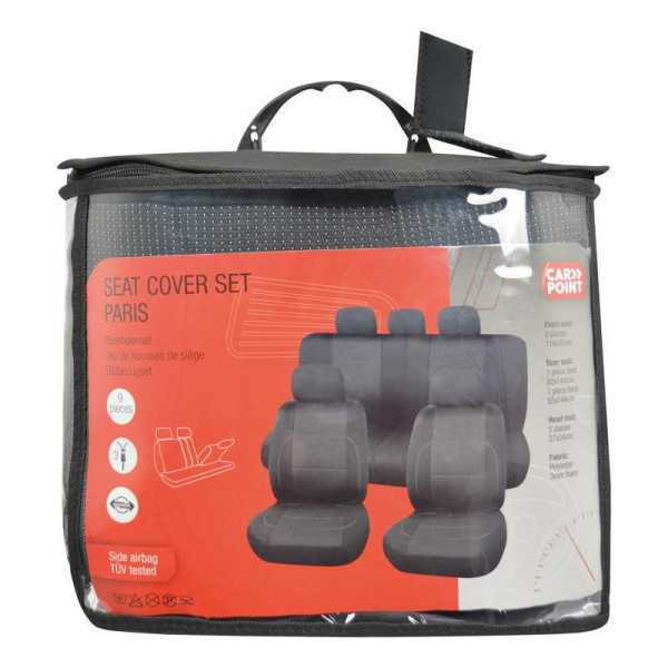 Housse de siège Paris 9 pièces noir | CARPOINT | Housse de Siège