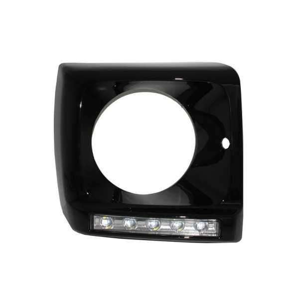 Couvre pour Mercedes G W463 89-12 LED DRL Chrome G65 Look Noir | Ki...