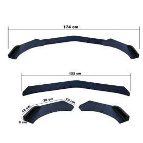 Aileron avant universel Simoni Racing Lip Splitter 3 pièces ABS noi...
