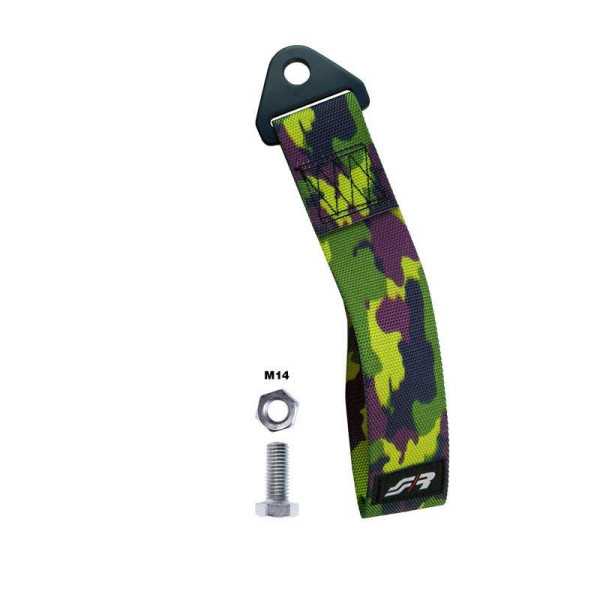 Ceinture à illet de remorquage Simoni Racing  Vert Camouflage  max 3000kg  Longueur 26cm
