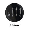 Simoni Racing Pommeau de levier de vitesse 6 vitesses marche arrière en bas à gauche Ø30mm