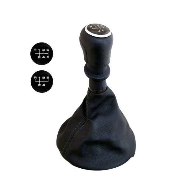 Pommeau de levier de vitesse Simoni Racing OEM pour Volkswagen Transporter T5T6  Cuir noir  2 modèles de changement de vitesse