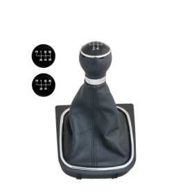 Pommeau de levier de vitesse Simoni Racing OEM pour Volkswagen Golf VIJetta  Cuir noir  2 modèles de changement de vitesse