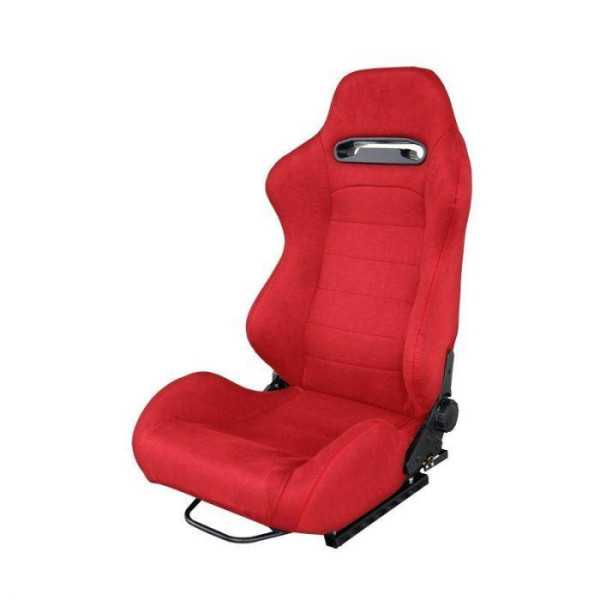 Siège sport Simoni Racing en tissu Miky rouge réglable à gauche et à droite avec luge