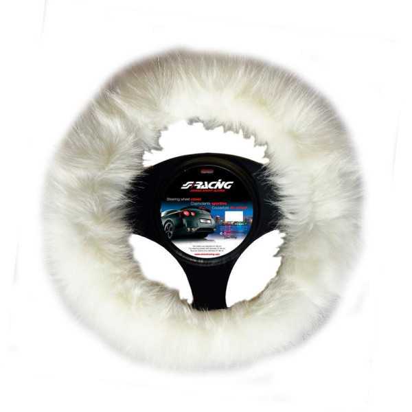 Couvre Volant Simoni Racing Fluffy Fur  3739cm  Blanc