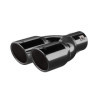 Embout déchappement Simoni Racing Double RondIncliné Inox Noir  Ø76xL230mm  Assemblage 58mm