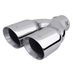 Embout déchappement Simoni Racing Double RondIncliné Inox  Ø2x76xL240mm  Assemblage 3460mm