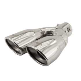 Simoni Racing Embout déchappement double ovaleincliné Inox  167x67xL220mm  Fixation 3757mm  Droite