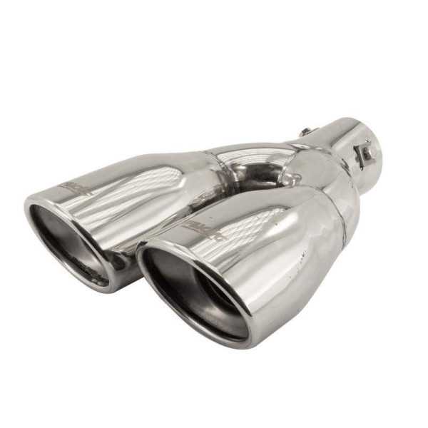 Simoni Racing Embout déchappement double ovaleincliné Inox  167x67xL220mm  Fixation 3757mm  Droite