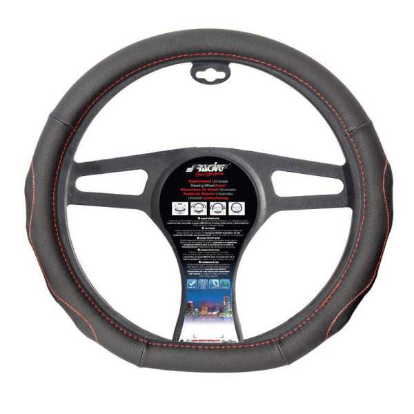 Couvre Volant Simoni Racing Compe Flat Bottom  3739cm  Noir  Surpiqûres rouges