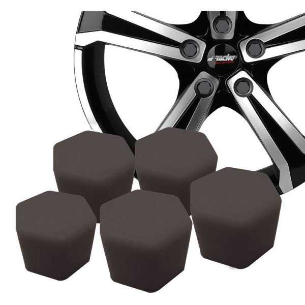 Simoni Racing Écrou de Roue Caps Soft Sil  17mm  Noir  Lot de 20 pièces