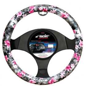 Couvre Volant Simoni Racing Fleur  3739cm  NoirRose