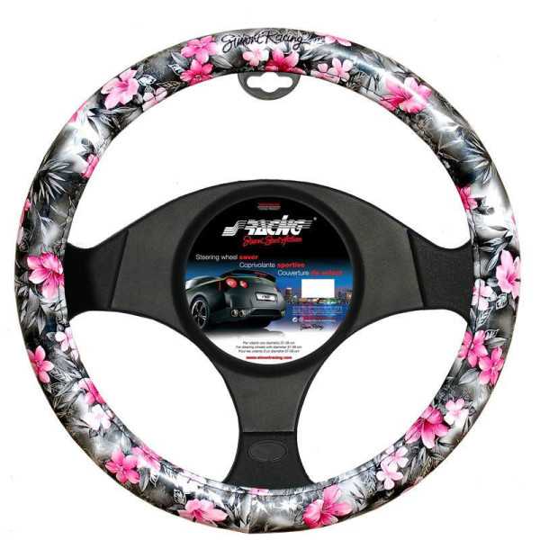 Couvre Volant Simoni Racing Fleur  3739cm  NoirRose
