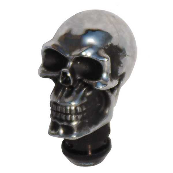 Pommeau de levier de vitesse Simoni Racing Skull  Chrome  Black Eyes