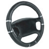 Couvre Volant Simoni Racing ChromeNoir  3739cm  EcoCuir Noir