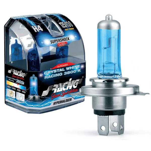Ampoules halogènes Simoni Racing Crystal White Racing H4 3800K 12V6055W lot de 2 pièces ECER37