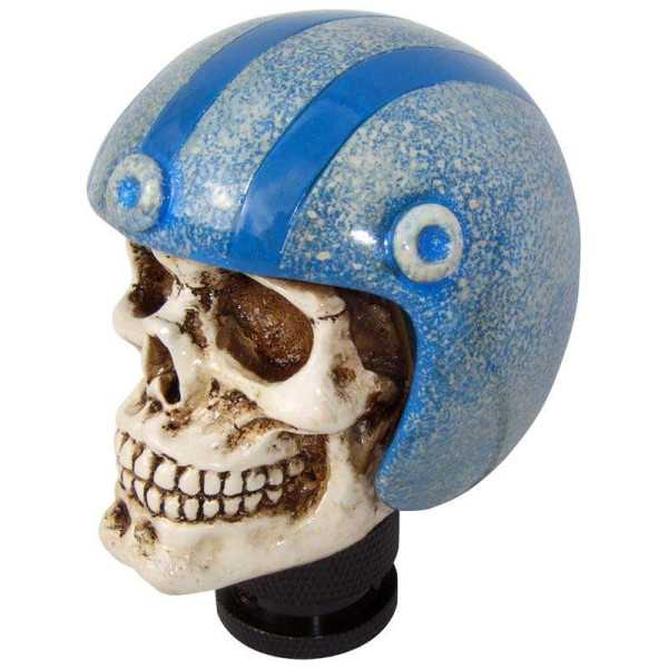Pommeau de levier de vitesse Simoni Racing Skull  Casque Bleu