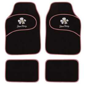 Simoni Racing Universal Car Mats Daisy  Fleurs roses  4 pièces