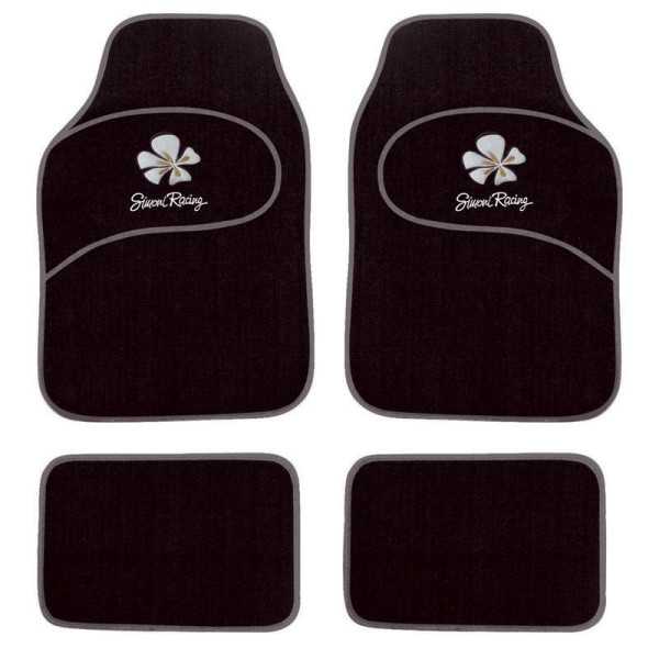 Simoni Racing Universal Car Mats Daisy  Fleurs grises  4 pièces