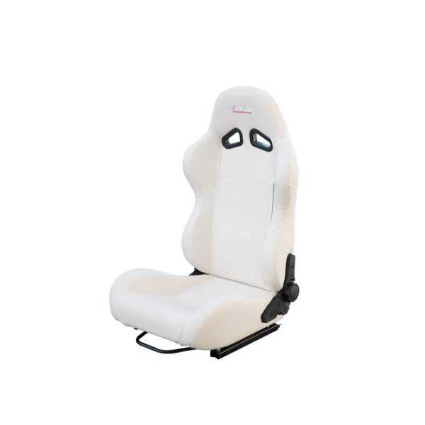 Siège sport Simoni Racing Tazio  Cuir écologique blanc  Réglable des deux côtés  avec glissières
