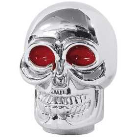 Pommeau de levier de vitesse Simoni Racing Skull  Chrome  Yeux rouges