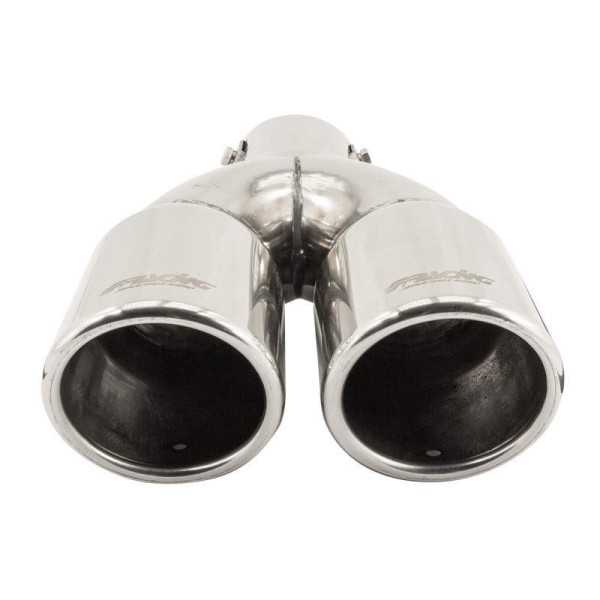 Embout déchappement Simoni Racing Double RondIncliné Inox Ø76xL230m...