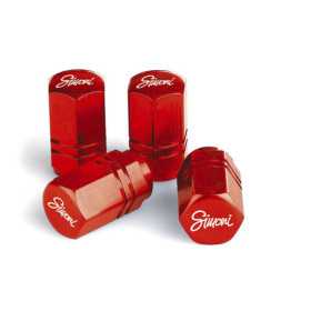 Simoni Racing Set bouchons de valve Exagonal  Rouge