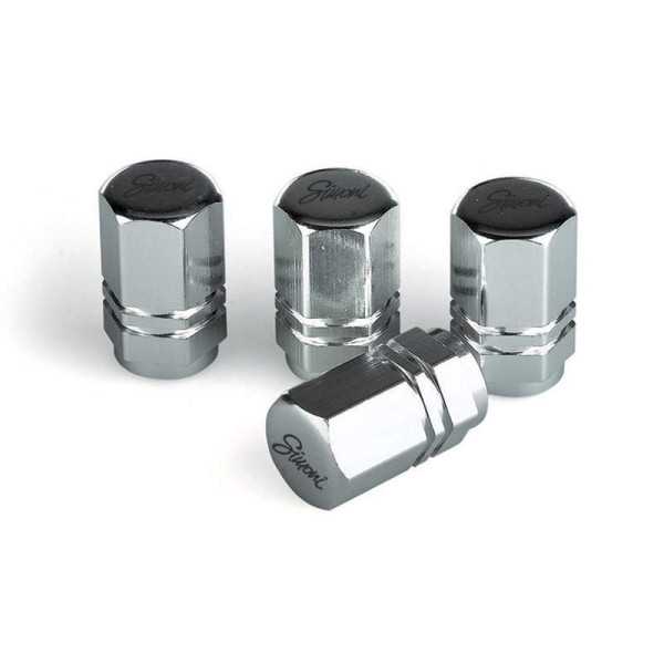 Simoni Racing Set bouchons de valve Exagonal  Chrome