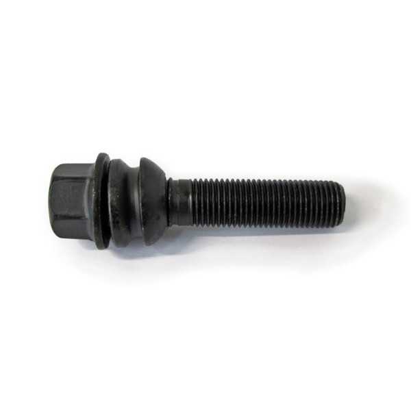 HR Boulon de roue conique avec bague mobile R14 M14x1.50  Longueur 55mm  Noir