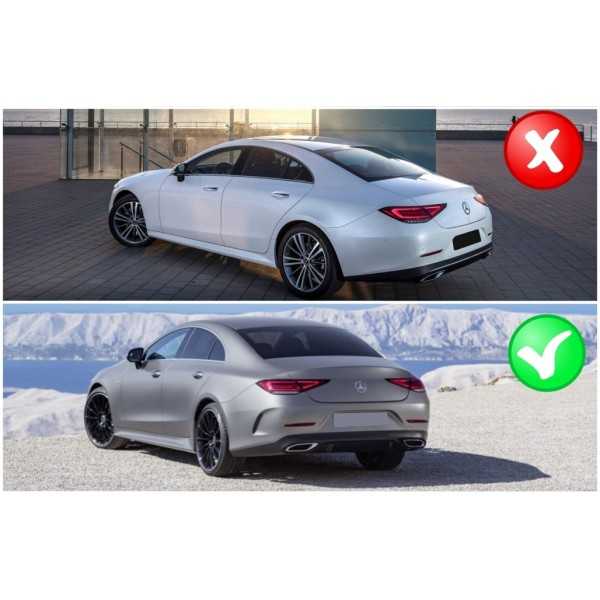Diffuseur pour Mercedes CLS C257 18+ CLS53 Look Échappement Tips Ni...