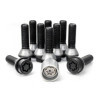HR Jeu de boulons de roue conique avec anneau mobile M14x1.25  Longueur 28mm  Noir  10 pièces par exemple BMW  avec antivol
