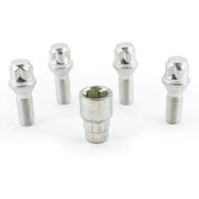 HR Jeu de blocages de roues M14x1.50x28mm conique  4 boulons de carrosserie avec adaptateur