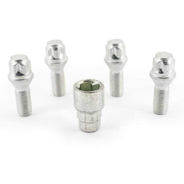 HR Jeu de blocages de roues M14x1.50x28mm conique  4 boulons de carrosserie avec adaptateur