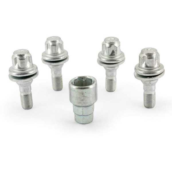 HR Jeu de blocages de roues M12x1.25x36mm plat  4 boulons de carrosserie avec adaptateur