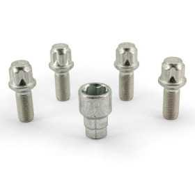 HR Jeu de blocages de roues R14 M14x1.50x28mm convexe  4 boulons de carrosserie avec adaptateur