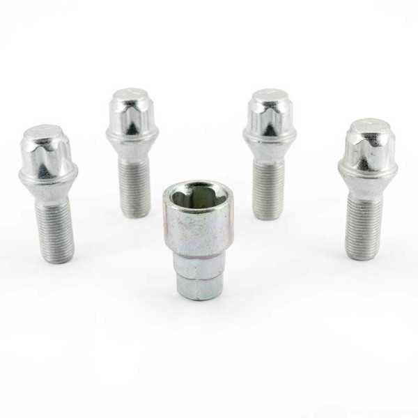 HR Jeu de blocages de roues M14x1.25x28mm conique  4 boulons de carrosserie avec adaptateur