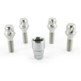 HR Jeu de blocages de roues M12x1.25x30mm conique  4 boulons de carrosserie avec adaptateur