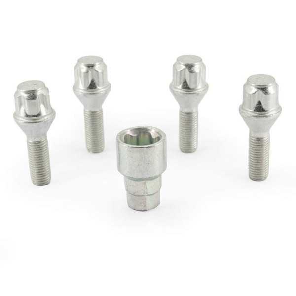 HR Jeu de blocages de roues M12x1.50x30mm conique  4 boulons de carrosserie avec adaptateur