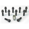 HR Jeu de boulons de roue conique M14x1.25  Longueur 40mm  Noir  10 pièces  avec antivols