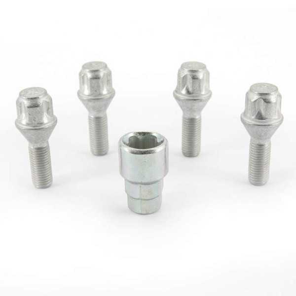 HR Jeu de blocages de roues M12x1.50x28mm conique  4 boulons de carrosserie avec adaptateur