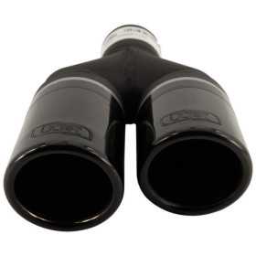 Embout déchappement Ulter Sport droit  Double Rond Ø70mm  Longueur 200180mm  Fixation 50mm  Inox Noir